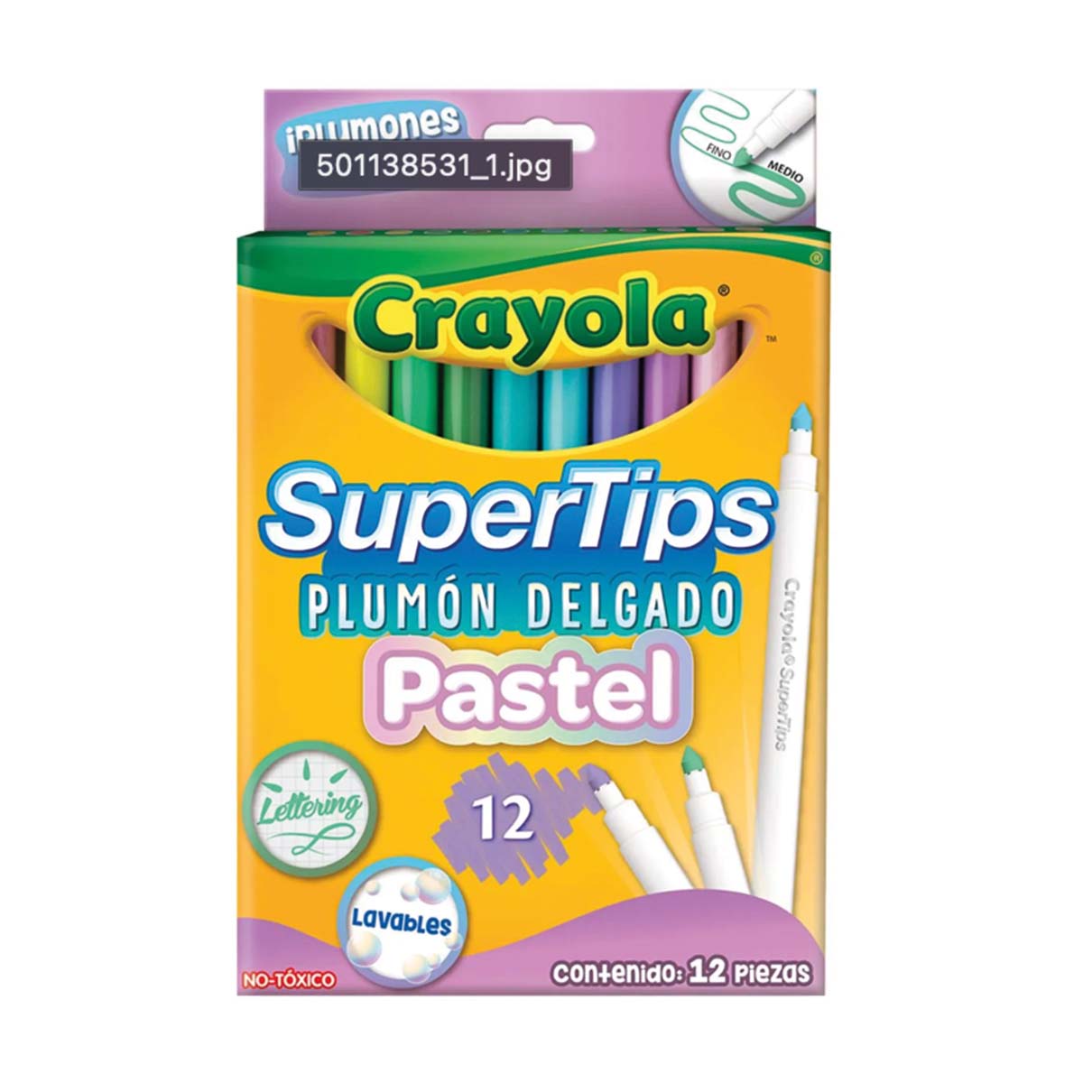 Plumones Crayola Super Tips 12 pz Colores Pastel