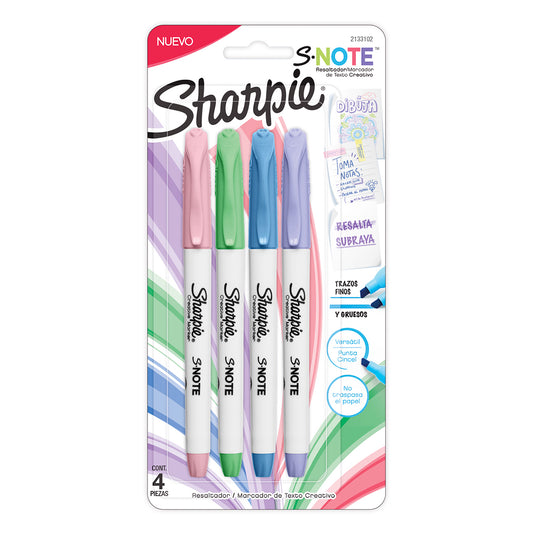 Marcatextos Sharpie S-Note 4 pz